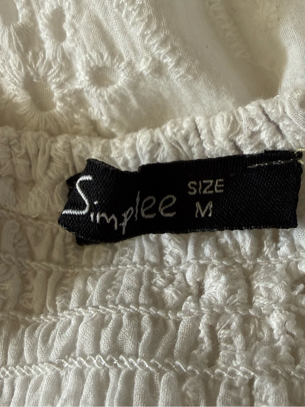 SIMPLEE 100% Cotton Feminine Flattering Dainty Timeless Eyelet Midi Dress Size M - Picture 8 of 9